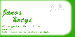 janos matyi business card